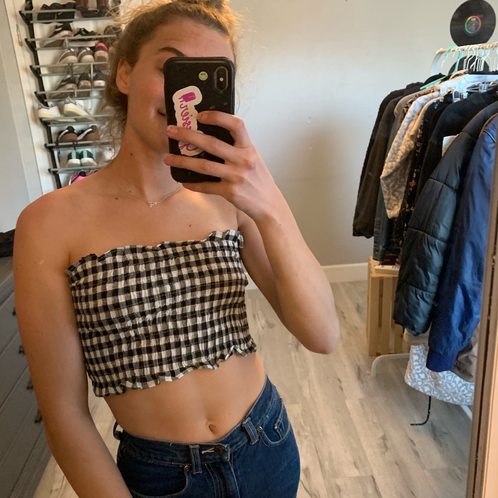 Gingham tube top